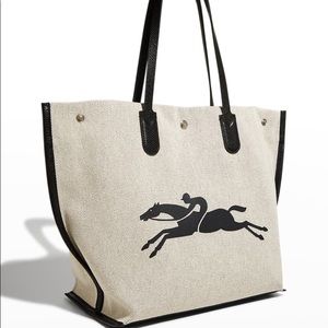 Longchamp Canvas & leather tote Large